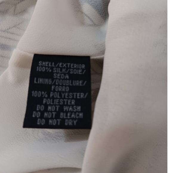 NEW 100% Silk Pleated Skirt 2‎ Kenneth Cole Cream Blue Dressy Career Event - Picture 7 of 11